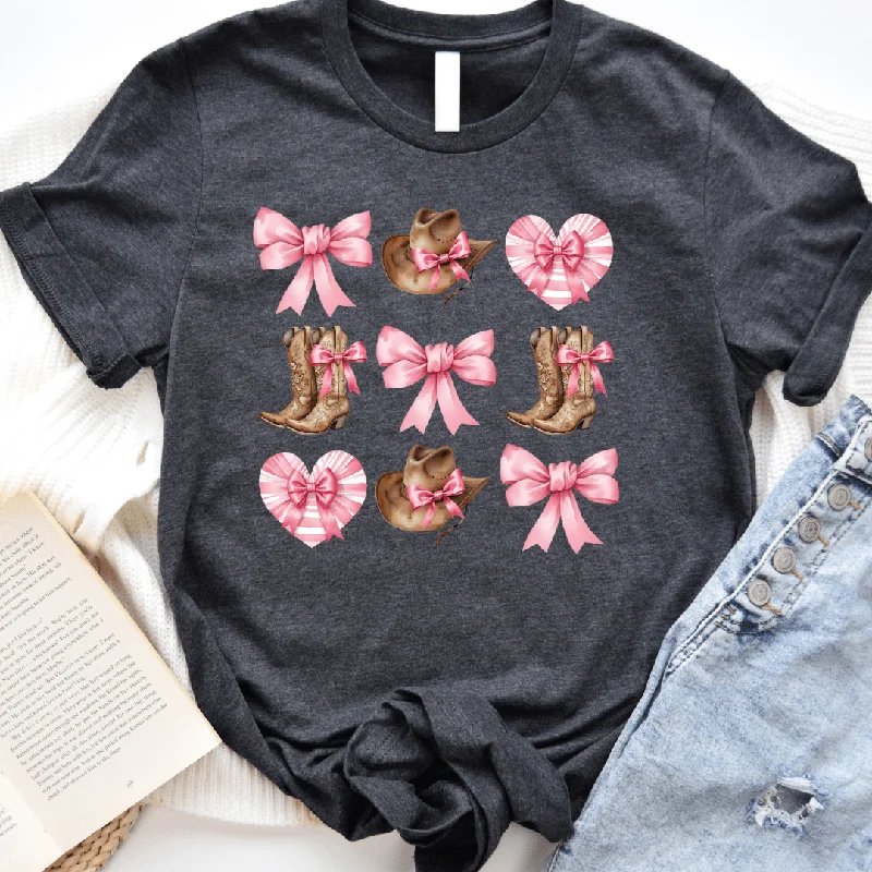 Big Savings Boot Bow and Heart Graphic Tee