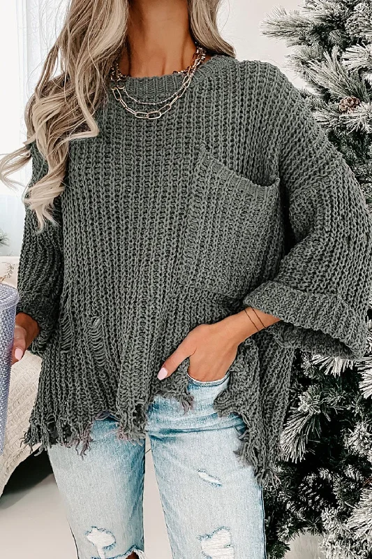 Weekend Specials to Snag Distressed Round Neck Drop Shoulder Sweater | Oversized Sweaters | Cozy Weather Weekend Specials to Snag Distressed Round Neck Drop Shoulder Sweater | Oversized Sweaters | Cozy Weather