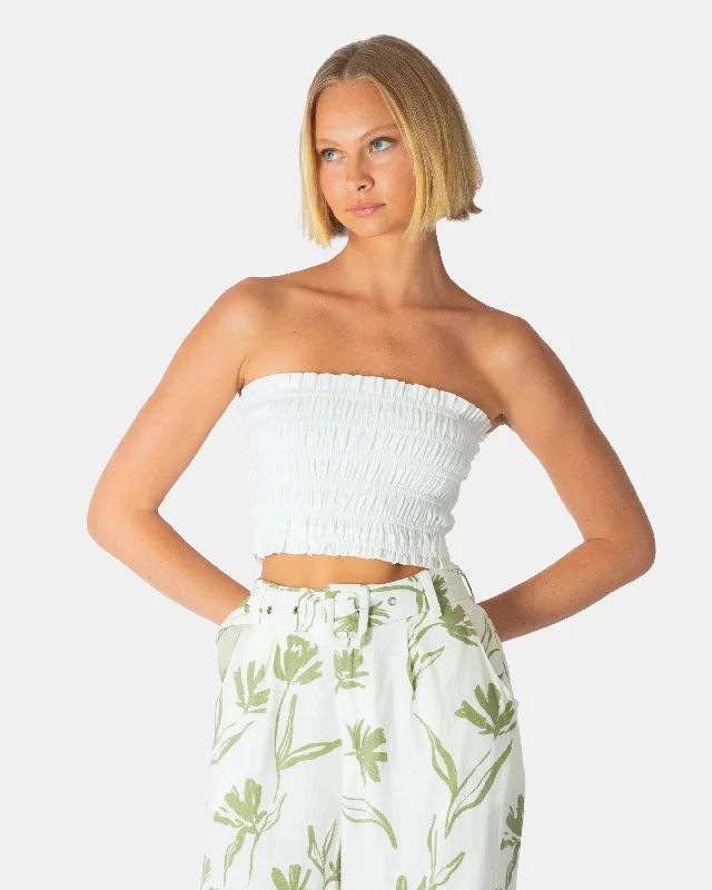 Big Discounts Ebby Shirred Cotton Bandeau - White