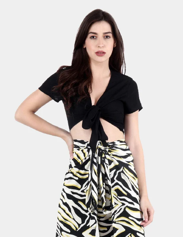 Huge Savings Solid Wrap Around Crop Top