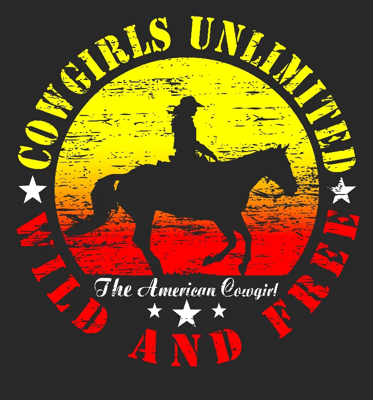 Savings Alert Women's Cowgirls Unlimited Wild & Free T-Shirt #CG-1194