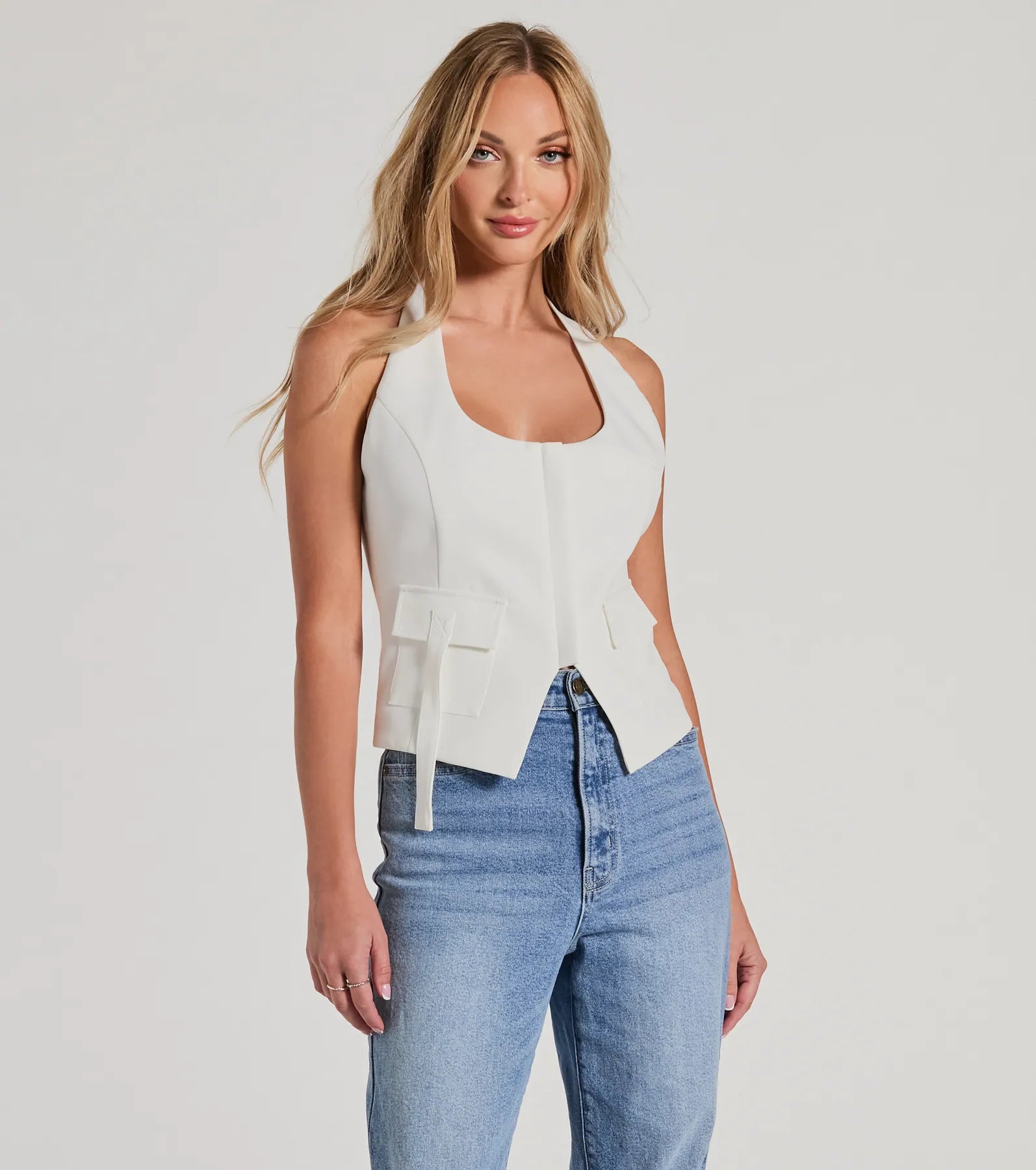 Special Offer Elevated Impression Cargo Pocket Woven Vest