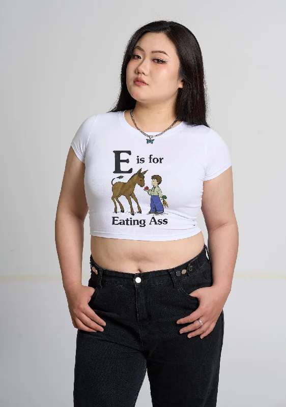 Discount Mania Curvy E Is For Eating Axx Baby Tee