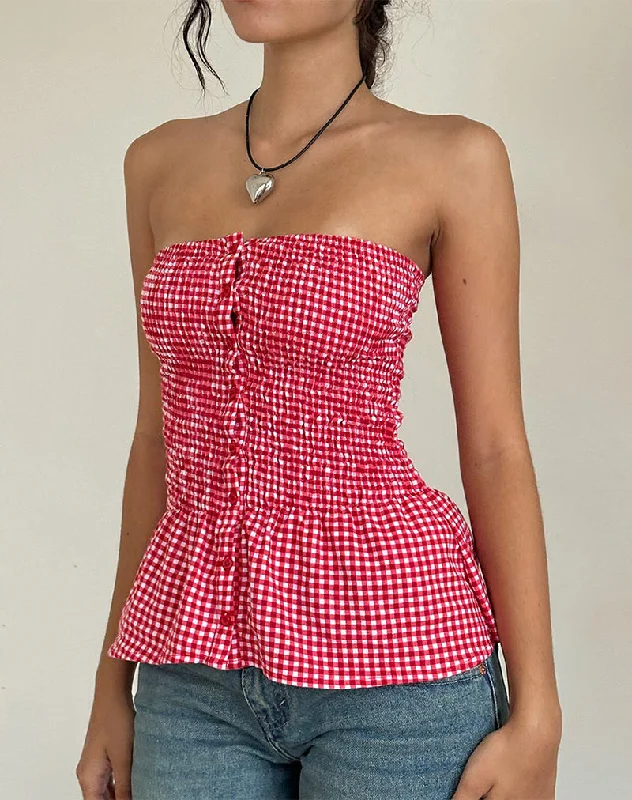 Early Access Soter Top in Red Gingham
