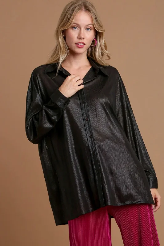 Fantastic Offers Umgee Side Slit Button Up Long Sleeve Shirt