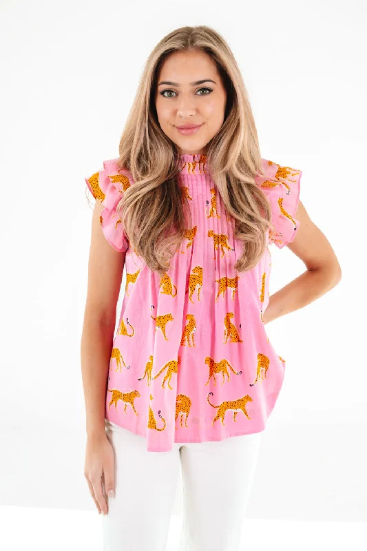 Year-End Sale The Cleo Pleated Top - Pink