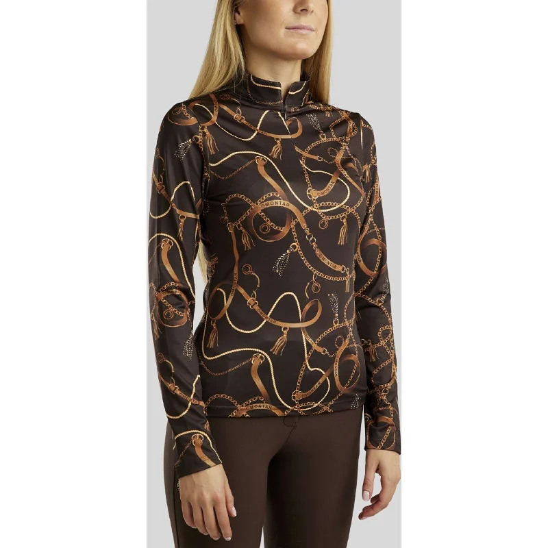 Weekend Specials to Savor Montar Polo Haily Bridle Print Longues Manches Marron