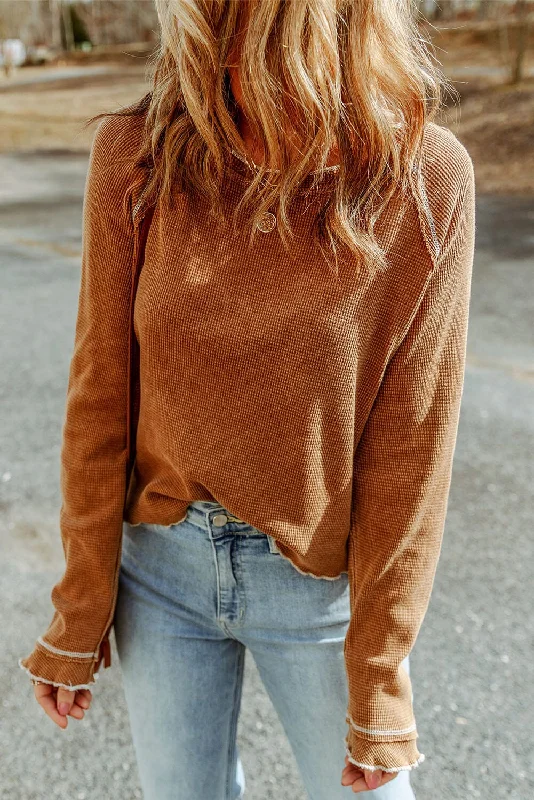 Mega Sale Long Raglan Sleeve Round Neck Top