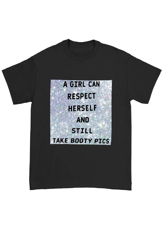 Best Deals A Girl Can Respect Herself Chunky Shirt
