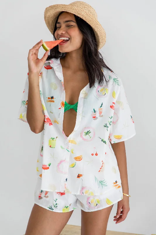 Reduced Price Sierra Shirt - Cocktail Hour Print
