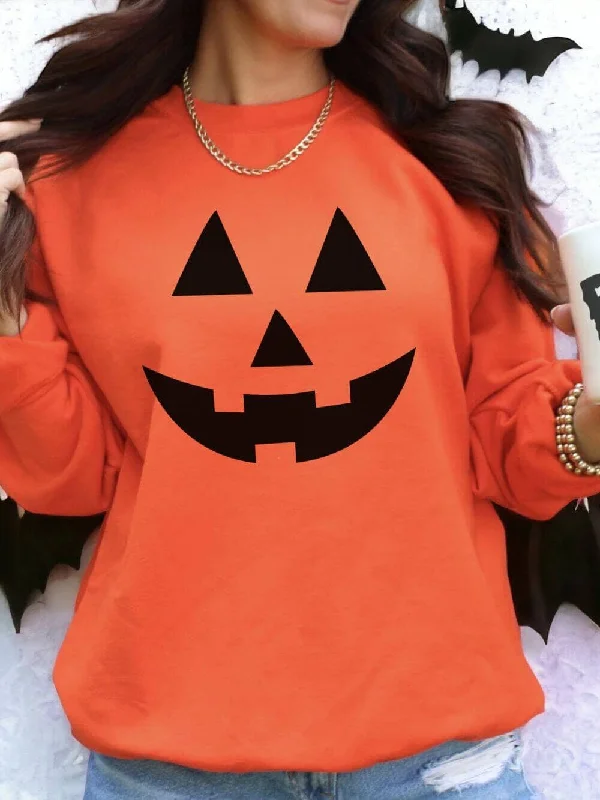 Act Now Jack-O-Lantern Face Unisex Heavy Blend Crewneck Embroidered Sweatshirt
