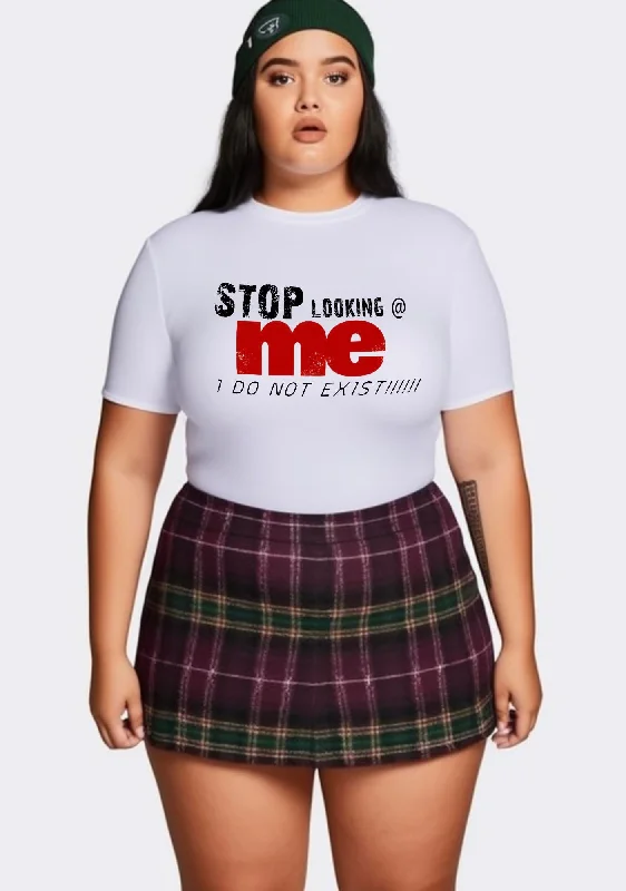 Today's Special Curvy Stop Looking At Me Baby Tee