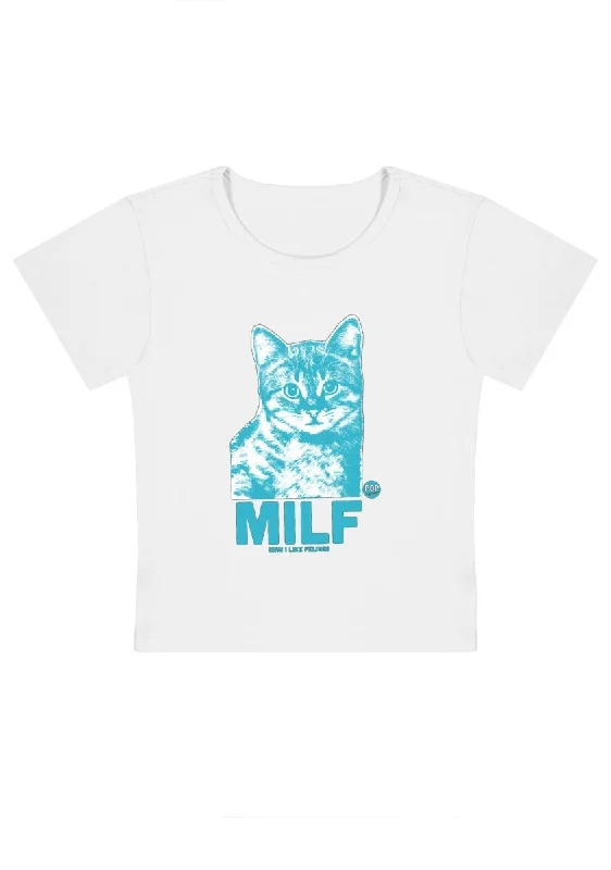 Limited Stock Blue Cat Y2k Baby Tee