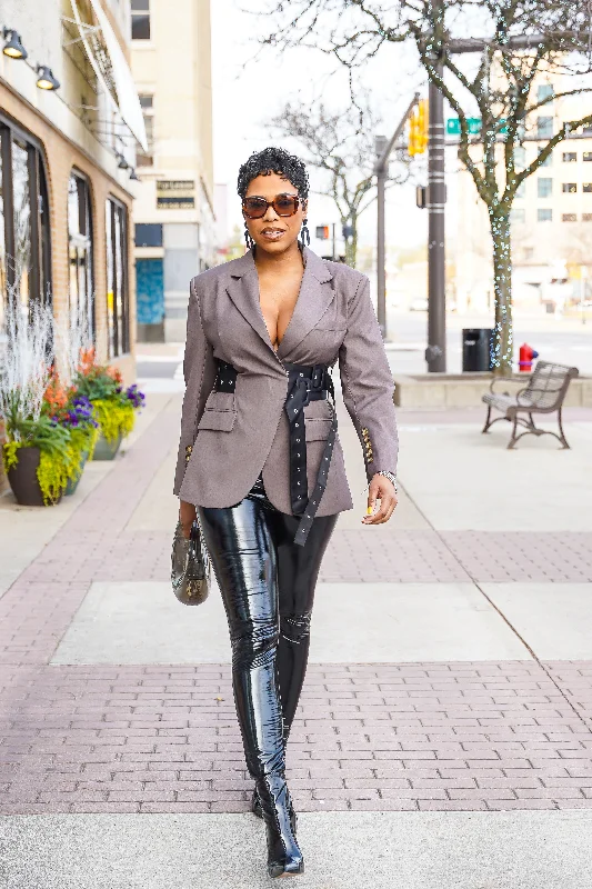 Major Savings Button & Belted Wrap Blazer