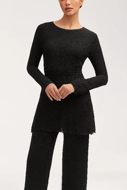 Midnight Sale Kendall Crochet Top - Black