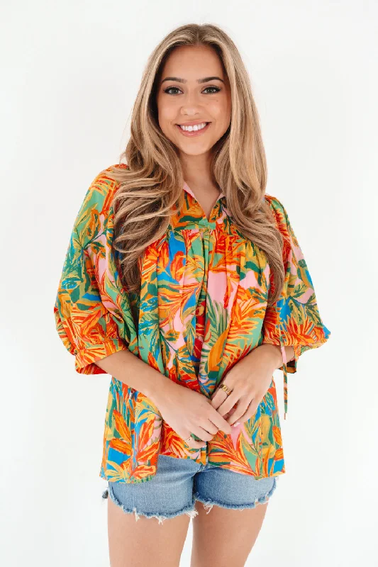 Last Chance The Paloma Puff Sleeve Tunic - Multi