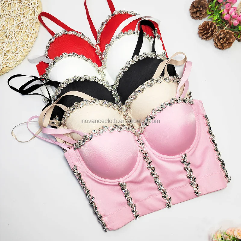 Weekend Deals That Amaze Novance 2022 Dropshipping Womens Clothing Diamond Chain Sling Wears Inside And Outside Plus Size Women'S Tank Tops Plus Size Bra
