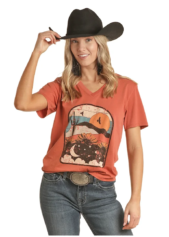 Flash Deals Women's Rock & Roll Cowgirl T-Shirt #RRWT21R0CU