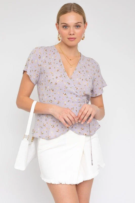 Super Bargain Floral Wrap Top