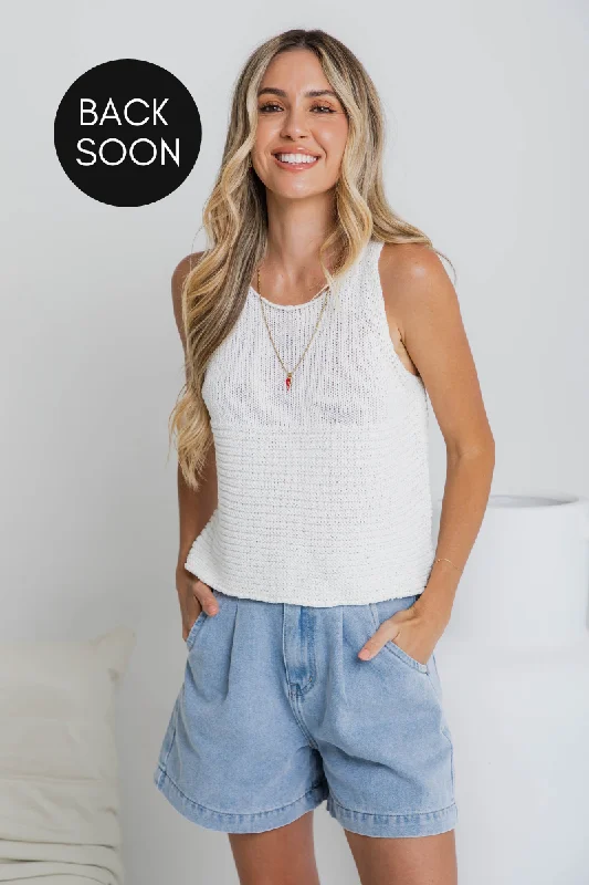 Overstock Jorj Knit Top - White