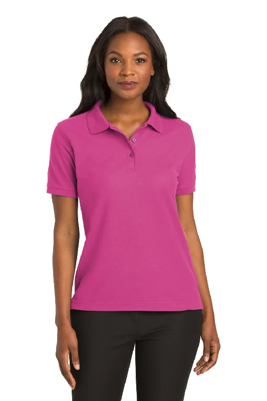 Super Deal Port Authority Womens Silk Touch Wrinkle Resistant Short Sleeve Polo Shirt - Tropical Pink Super Deal Port Authority Womens Silk Touch Wrinkle Resistant Short Sleeve Polo Shirt - Tropical Pink