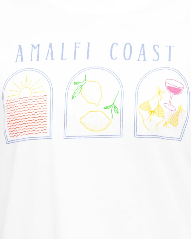 Year-End Sale Paper Heart Amalfi Coast Oversized Vintage T-Shirt - White