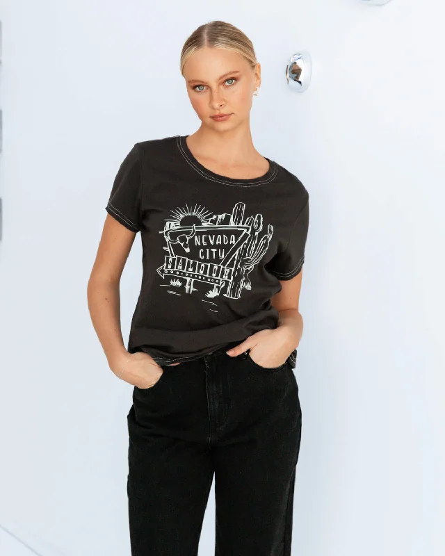 Flash Sale Paper Heart Neveda City Vintage T'Shirt - Charcoal