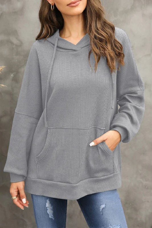 Special Offer Waffle-Knit Long Sleeve Hoodie