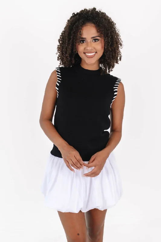 Weekend Discounts to Love Cool Contrast Tank - Black