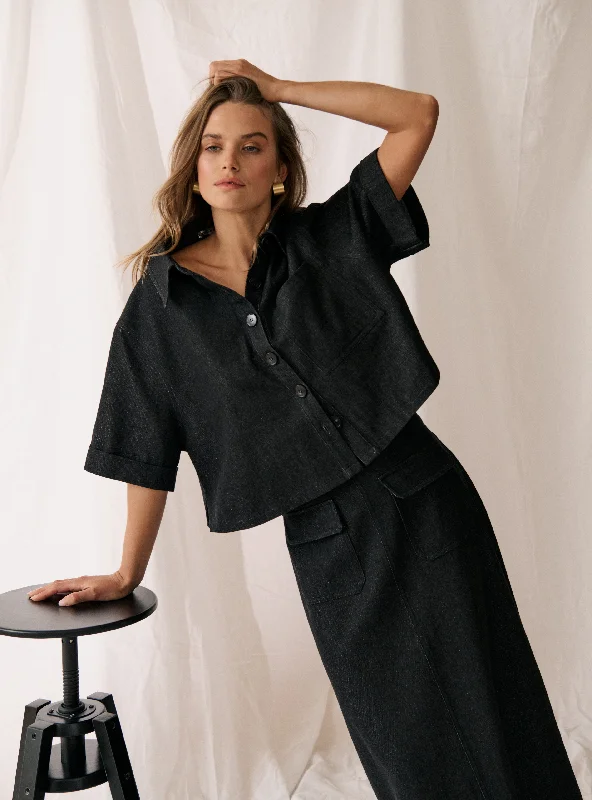 Weekend Bargains to Celebrate TESSA SHIRT - Black Denim