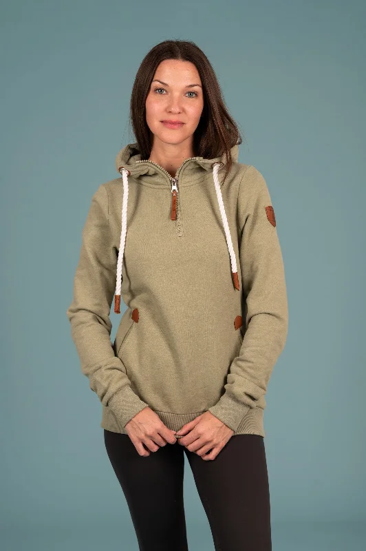 Crazy Deals Ivy Half-Zip Hoodie Army DD