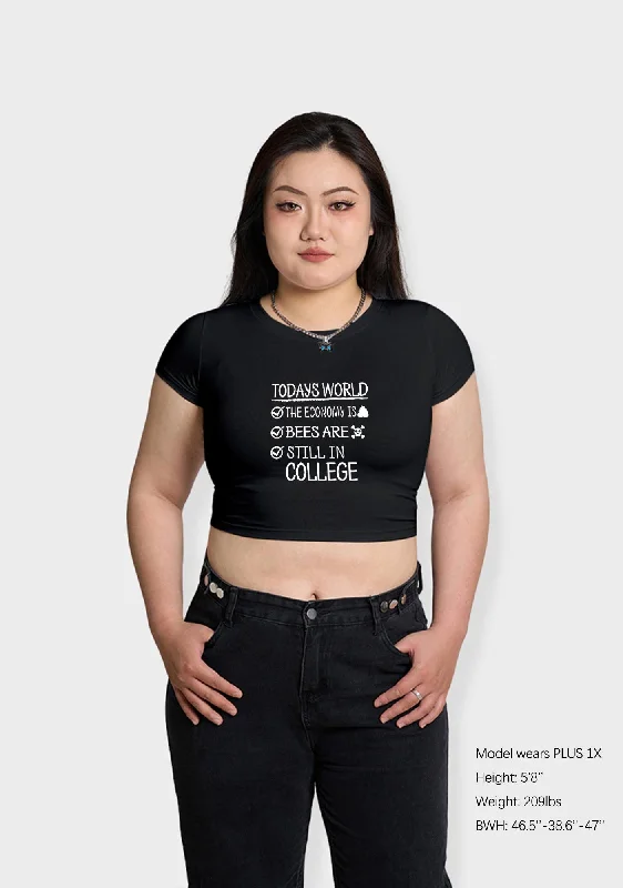 Steal Deal Curvy Todays World The Economy Is Shxt Baby Tee