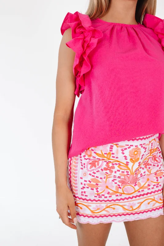 Weekend Savings Bonanza First Day Of Spring Top - Hot Pink