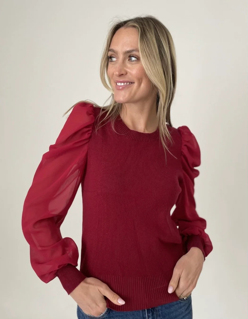 New Deals Burgundy Stella Top