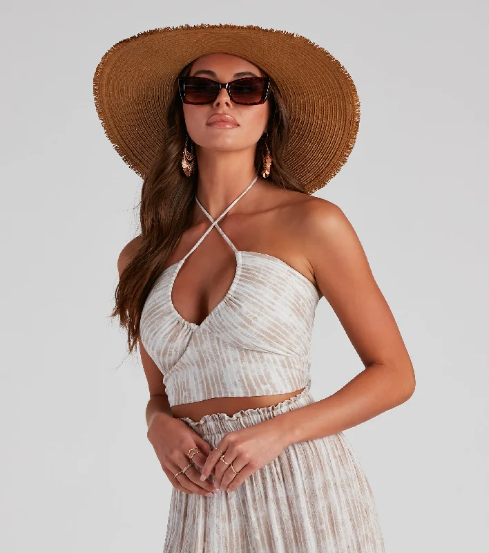 Pay Less Sangria Please Striped Halter Top