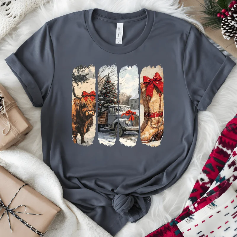 Great Bargain Grey Truck Highland Cow Graphic Tee