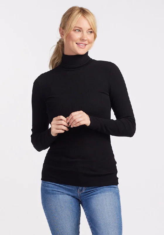 Weekend Flash Sale Sage Ribbed Turtleneck - Black