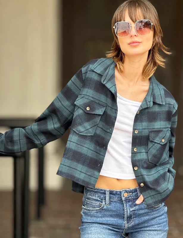 Members Only Boxy Flannel Top
