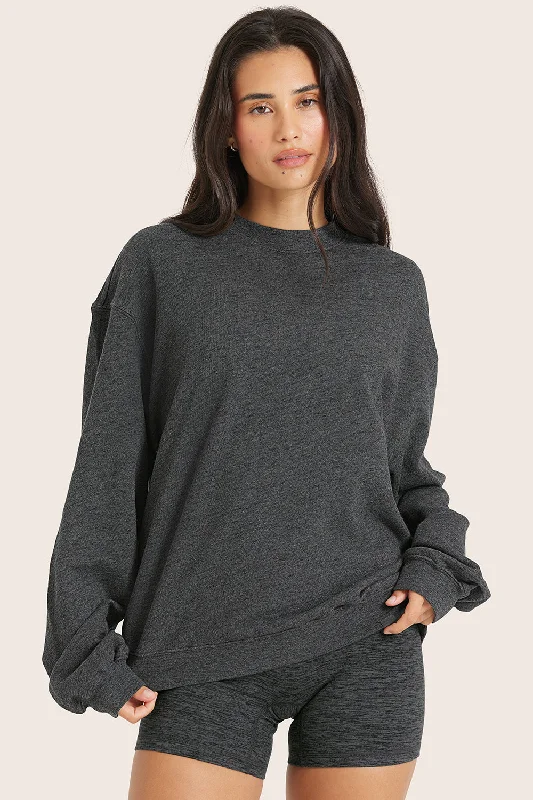 Final Clearance LIGHTWEIGHT SWEATS CLASSIC CREWNECK - PEPPER HEATHER GREY