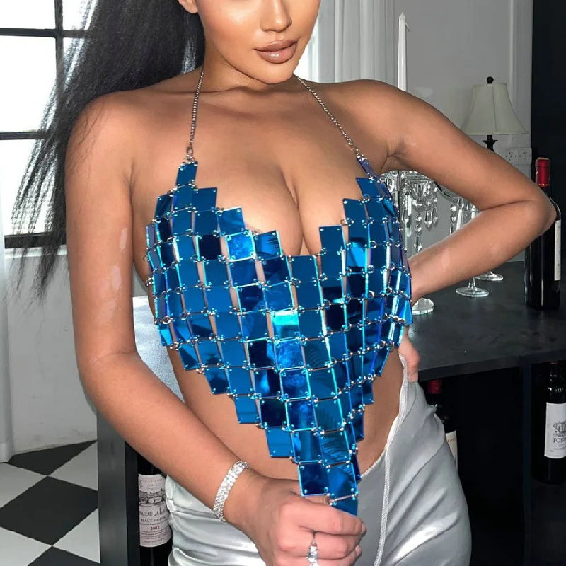 Deal of the Week Sexy Nightclub Acrylic Heart Style Vest Wholesale Womens Tops