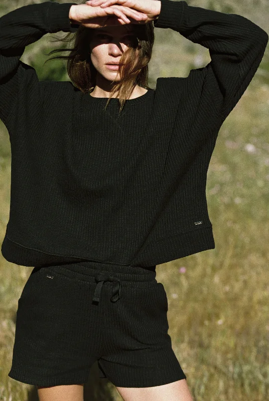 Unmissable Offer Relaxed fit structured sweater - Black