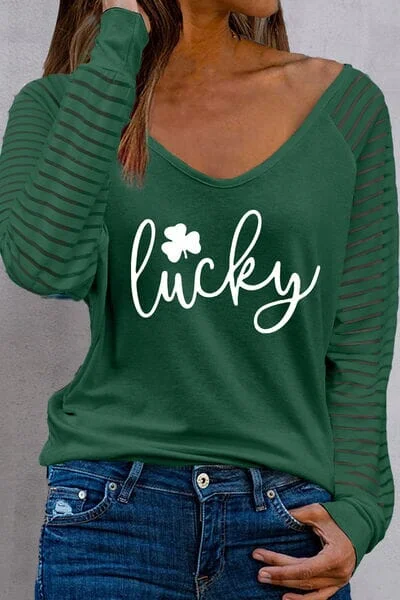Special Savings LUCKY V-Neck Raglan Sleeve Blouse