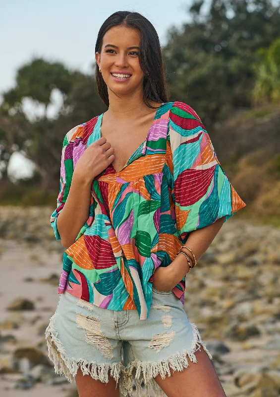 New Markdowns Jaase Indira Blouse Top with Half Sleeve Baby Doll  - Soiree
