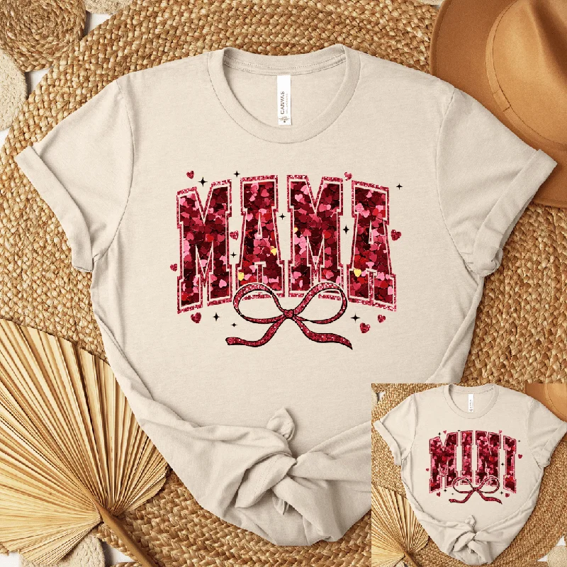 Doorbuster Deal Faux Bow Mama/Mini Graphic Tee