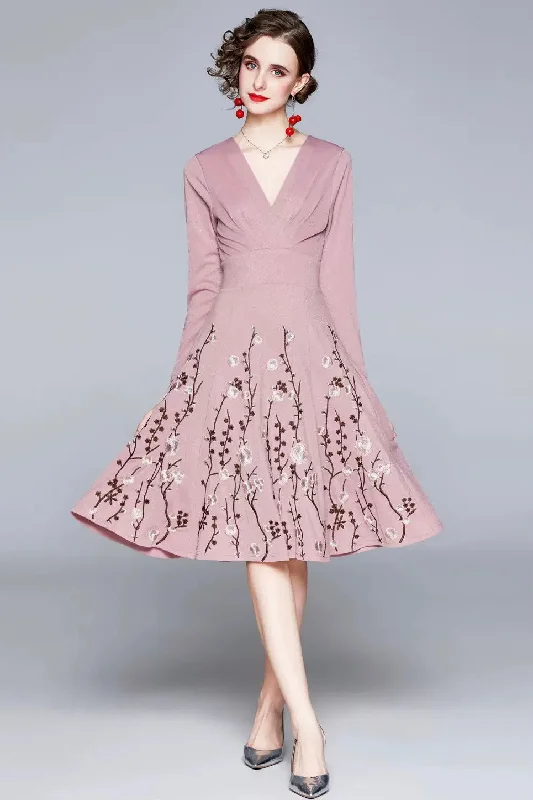 Special Price Dress W/ Embroidered Flower Patches