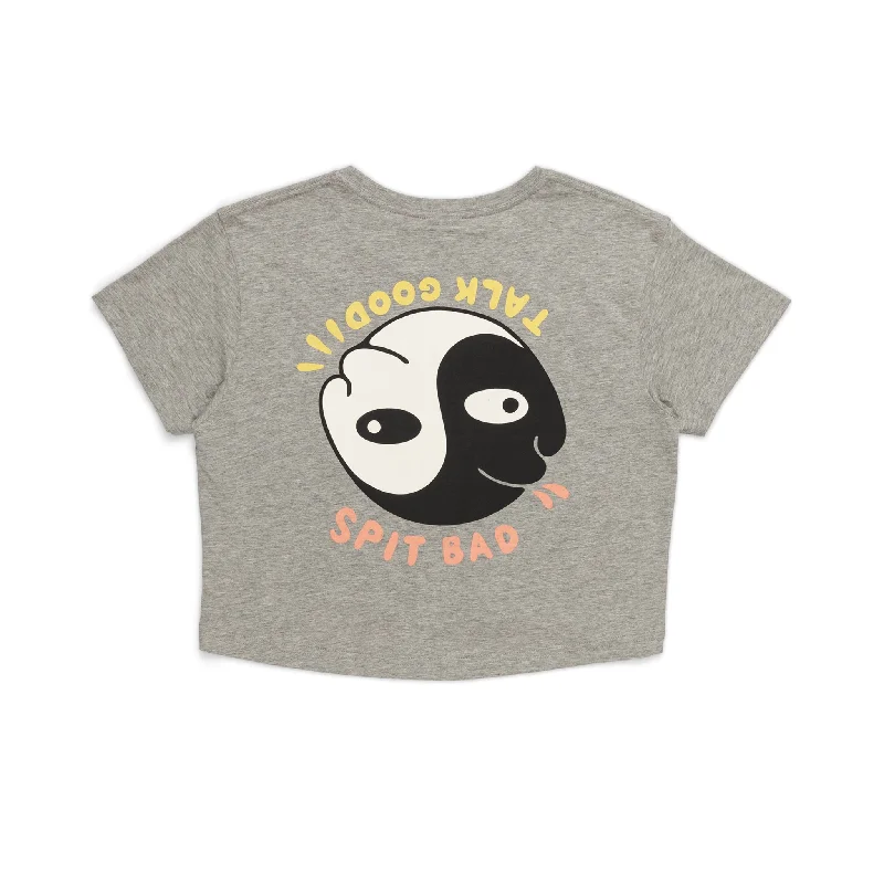 Special Discount T&C Surf Designs Women Crop Logo S/S Tee - Grey Heather