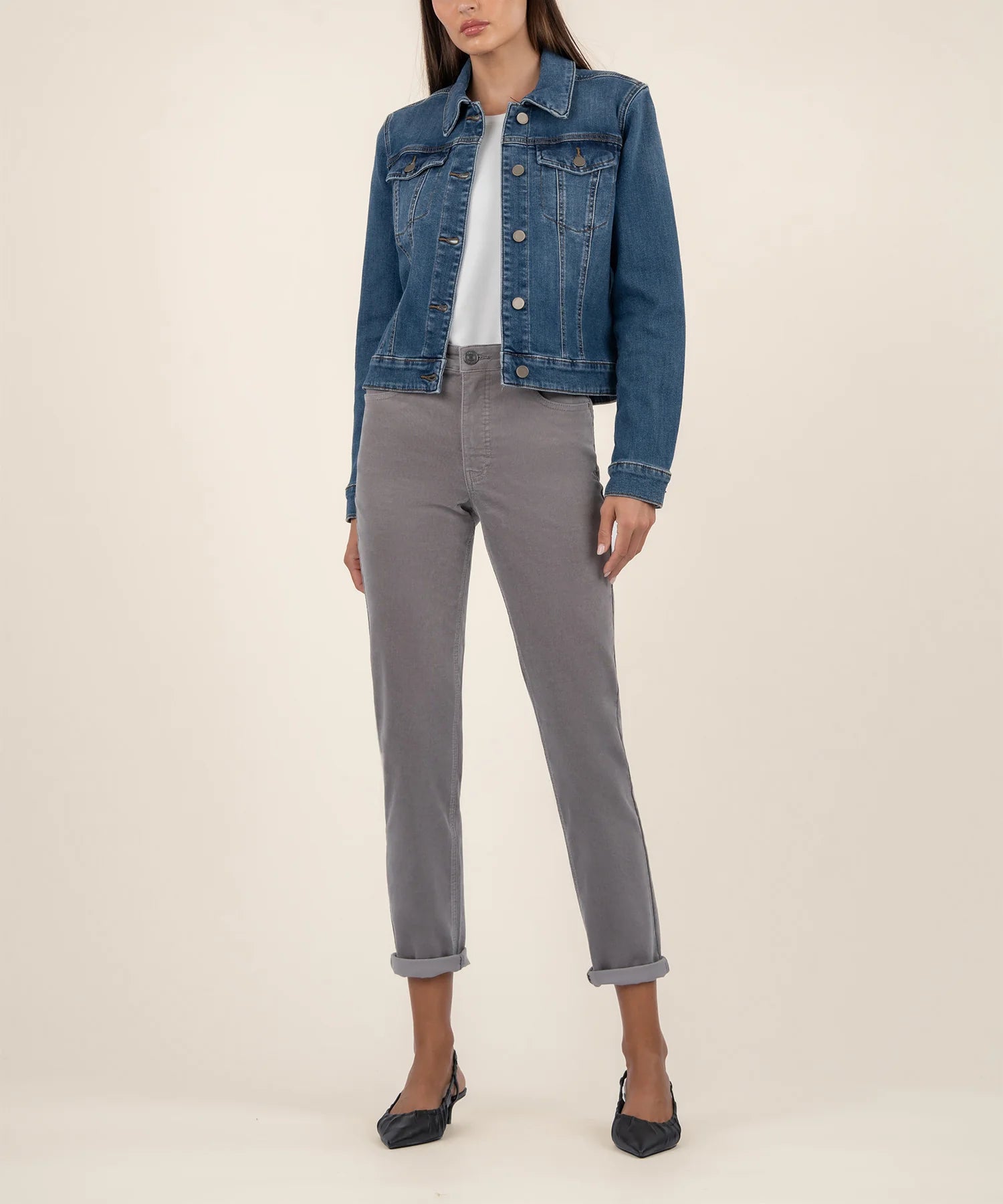 Hurry In Julia Crop Denim Jacket