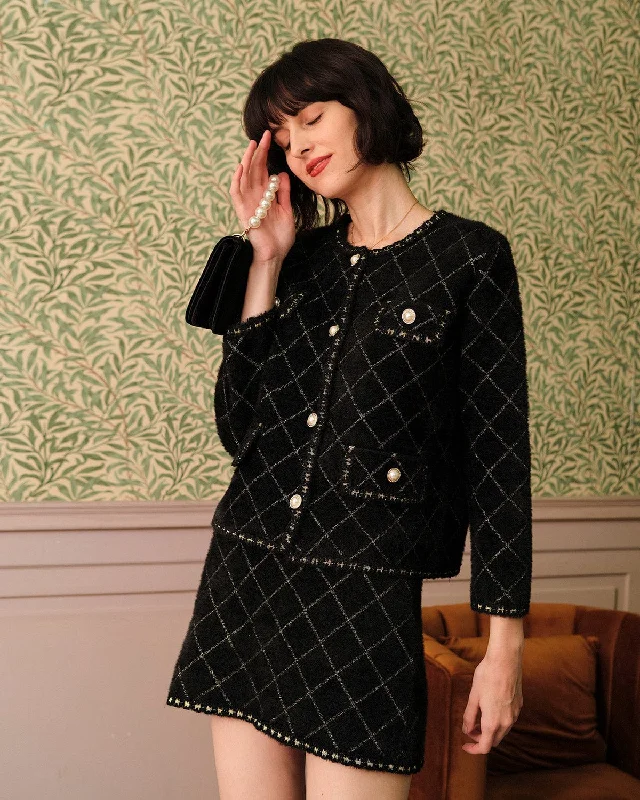 Mega Deal The Argyle Cardigan And Mini Skirt Set