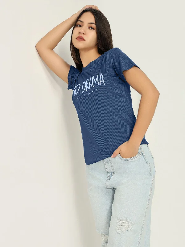 Weekend Specials to Grab Women Graphic Blue T Shirt