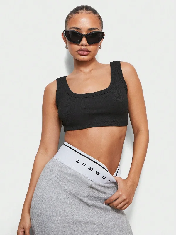Stock Clearance SUMWON WOMEN Sleeveless Super Crop Bralette Tank Top